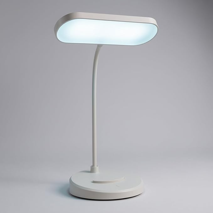 Desk Lamp, Eye-Caring LED for Students, Touch Dimmable, 3 Color Modes, USB-C Rechargeable, Flexible Gooseneck with Phone Holder, Study & Reading Lamp for Dorm/Office/Home