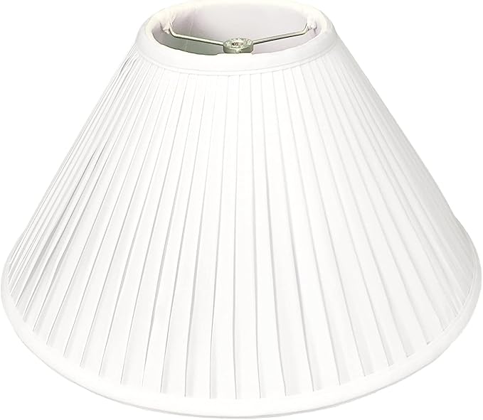 Royal Designs Coolie Empire Side Pleat Basic Lamp Shade, White, 6" x 18" x 11.5, BS-727-18WH