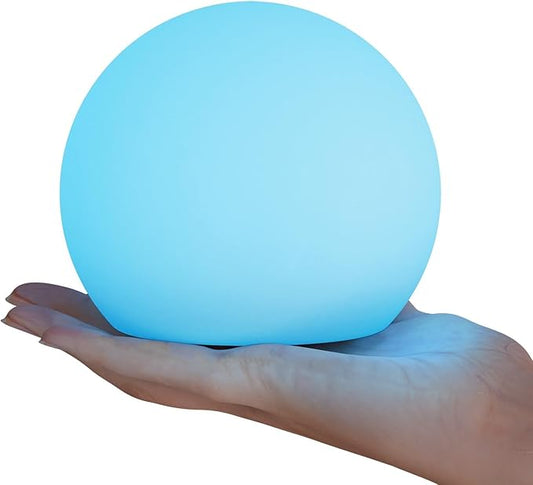 FUYO Smart Table Lamp, 6-inch Rechargeable LED Globe Orb Light with App/Remote Control, IPX6 Water-Resistant, 16 Colors & 4 Modes, Sphere Night Light for Home Bedroom Pool Garden Decor