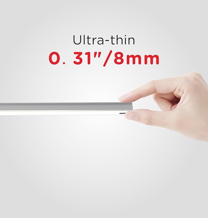 Hand Wave Under Cabinet LED Lighting Plug in, 16 Inch 3 Pcs Dimmable Linkable Ultra Thin Aluminum Alloy Housing, 4000K Natural White Motion Sensor Counter Lights for Kitchen, Shelf, Cupboard