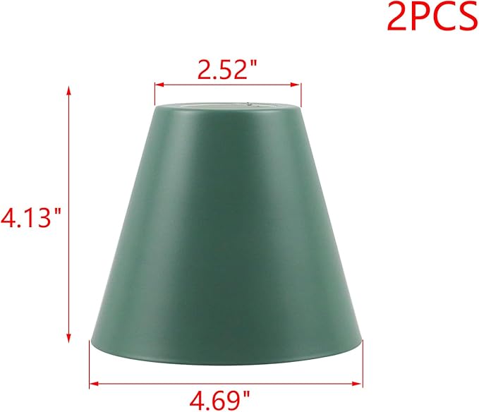 MY MIRONEY 2PCS Green Barrel Metal Lampshade Hardware E27 Industrial Pendant Light Shade Vintage Chandelier Lamp Shades Cone Bulb Guard Table Desk Lamp Cover, 4.13" Height