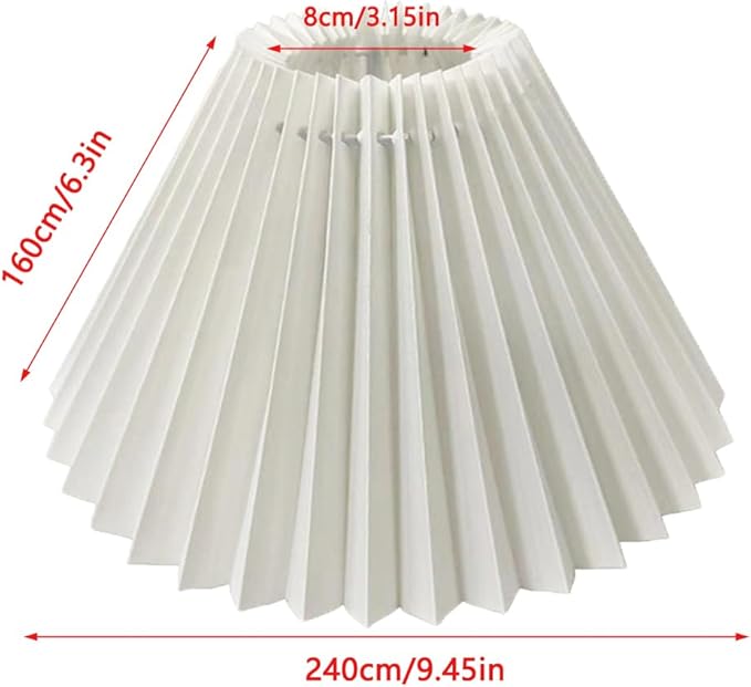 2 Pack Pleated Table Lamp Lampshades Replacement Bedside Table Lamp Pleated Lamp Shade for Ceramic Table Lamps Bedside Nightstand Small Table Lamps with Rattan Base Wire Frame Do not Included