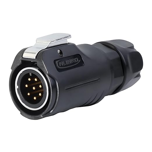 CNLINKO LP-12 8 Pin Connector IP68 Waterproof Circular Electrical Plug for Outdoor Equipment Solar Industrial Machinery DC 12V Flange Mount Metal-Reinforced Kit (8-Pin)