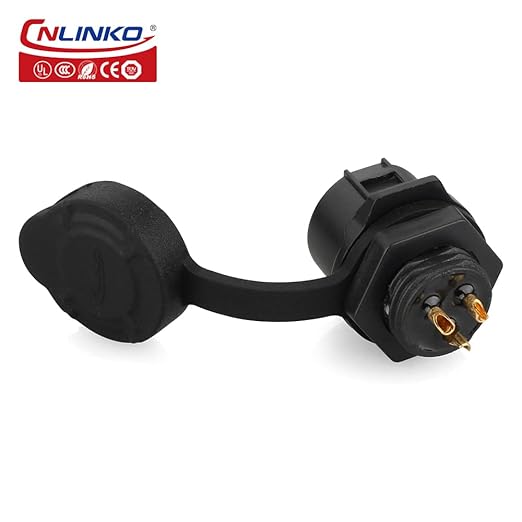 CNLINKO LP-12 IP68 Industrial Waterproof Connector Quick Plug Circular Connector PBT Plastic Shell Aviation Connector M12 2-8 Pin Thread Socket (3 Pin)
