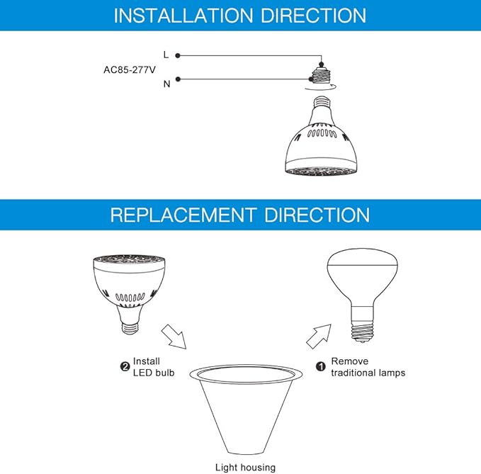 50W LED Pool Light for Inground Swimming Pool, 120V 5000LM Daylight Swimming Pool LED Light Bulb Replacement for 300-800W Traditional Bulb, Fit in for Pentair and Hayward Pool Light Fixtures