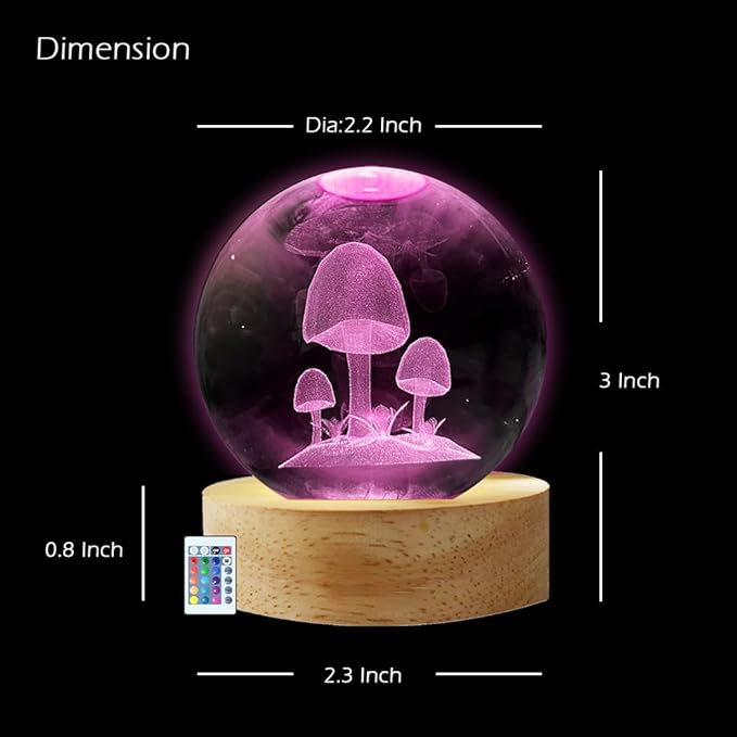Mushroom Décor Night Lamp Gifts, Small Mushrooms Desk Light Decor for Women Teens Kids Girls Bedroom (16 Color, Remote Control)