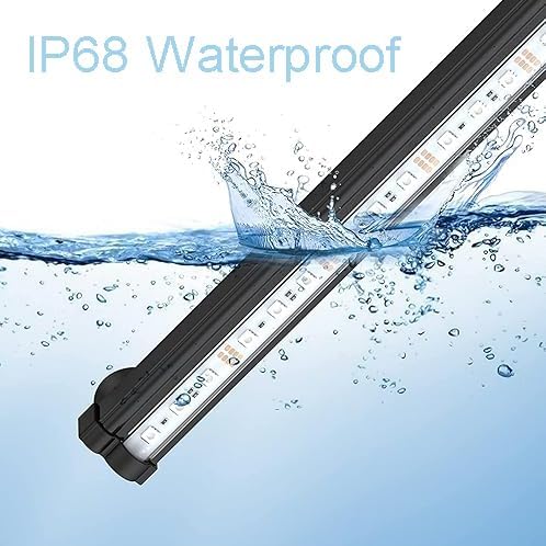 Submersible Aquarium Light,LED Aquarium Air Bubble Light,RGB Color Changing Brightness Adjustable Timing Waterproof Remote Control Fish Tank Light Bar,Aquarium Light Bubbler Wall,26.7inch