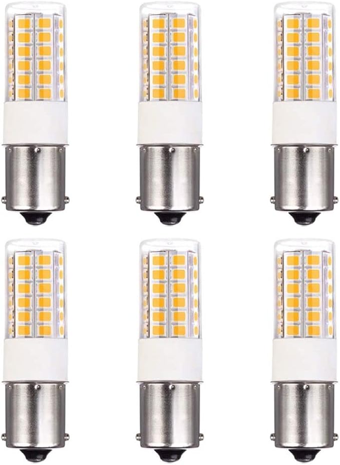 BA15s Single Contact Bayonet LED 12V S8 1141 1156 LED Light Bulb 3W 2700K-3000K for Outdoor Landscape Lighting Path Deck Lights RV Lights Warm Color 6pcs