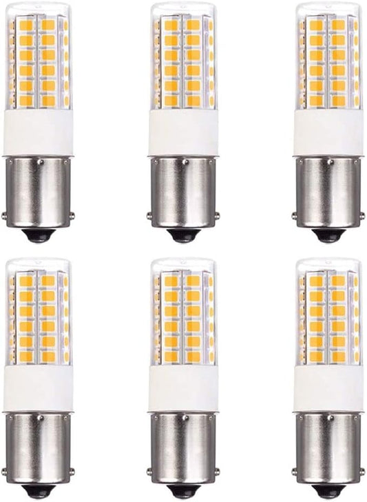 BA15s Single Contact Bayonet LED 12V S8 1141 1156 LED Light Bulb 3W 2700K-3000K for Outdoor Landscape Lighting Path Deck Lights RV Lights Warm Color 6pcs