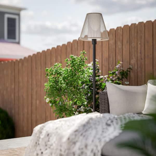 Ceybo 61.5 in. White and Black Outdoor/Indoor Floor Lamp – Weather-Resistant Boho Modern Lighting for Patio, Porch, or Sunroom