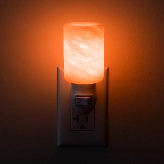 AULTRA Salt Lamp Night Light with Himalayan Natural Crystal Salt Color Lights - UL Listed Plug for Lighting Bedrooms Or Bathrooms (2-Pack)