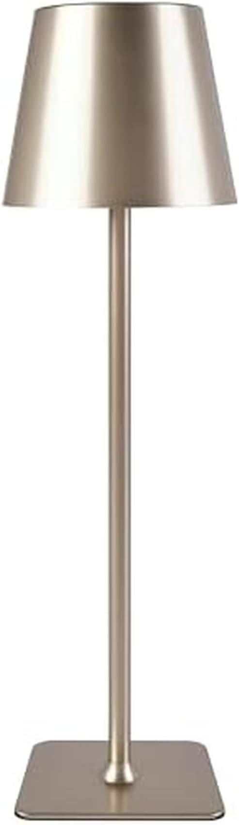 Mikasa 14.8-Inch Champagne Rechargeable LED Desk Lamp with Touch Control - 5000mAh Battery, 3 Light Colors, Stepless Dimming, 54 LED Lights, Iron Construction, USB-C Charging