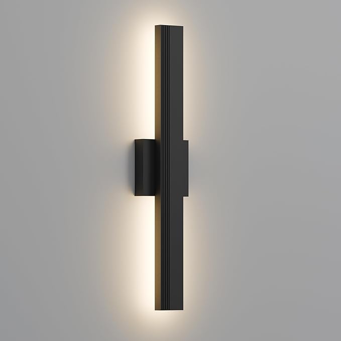 LamQee 23.6 In Aluminum Long Outdoor Wall Light, 3000K 1600LM Integrated LED Waterproof IP65, Linear Modern Exterior Lighting Fixtures Wall Mount Outside Sconce for House Porch Patio Garage Front Door