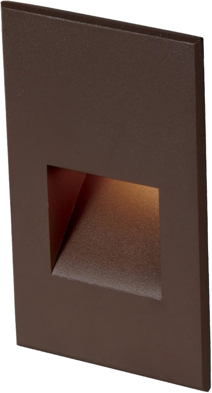 WAC Landscape Lighting, LED 12V Vertical Indoor or Outdoor Step and Wall Light 3000K Warm Built-in LED in Bronze