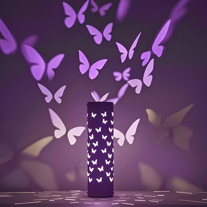 Touch Bedside RGB Table Lamp Rotatable Butterfly Night Light Led Lights for Girls Bedroom Mariposas Living Room Decor Gradient Projector USB Lamps Gift for Birthday Easter Mothers Day