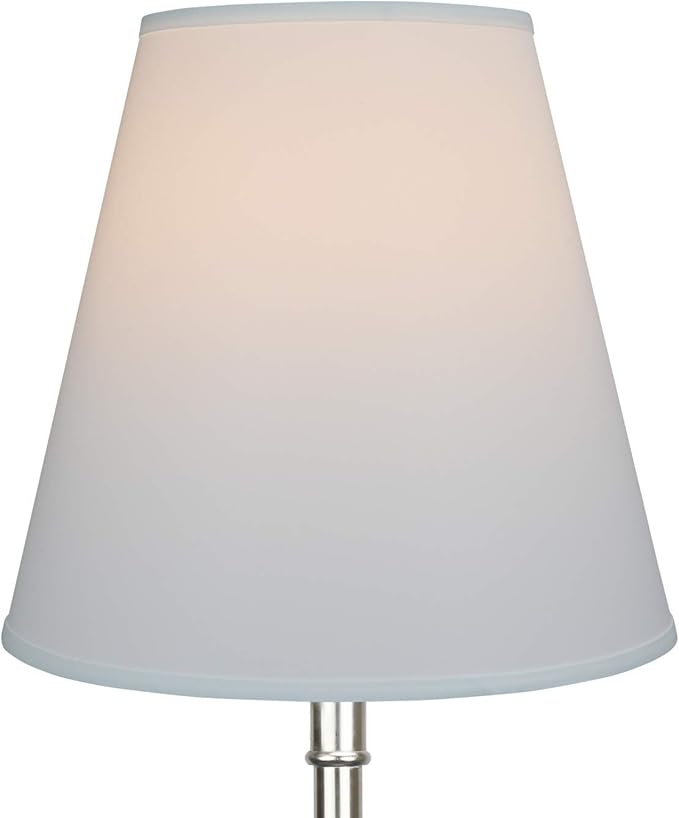 FenchelShades.com Lampshade 9" Top Diameter x 16" Bottom Diameter x 15" Slant Height with Washer (Spider) Attachment for Lamps with a Harp (Linen White)