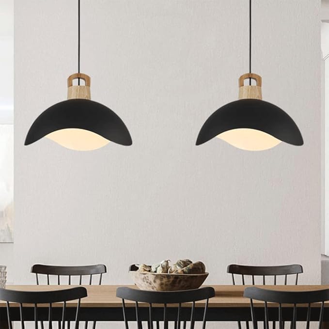 RCIDOS Personalized Pendant Lights Modern Simplicity Hanging Lamp Scandinavian Macaron Lighting Fixture Creative Suspensiom Lamp Wood Art for Kitchen Island Dining Room Over Sink
