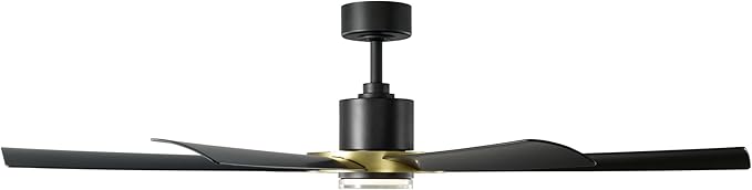Modern Forms Aura Indoor and Outdoor 8-Blade 60in Smart Ceiling Fan in Matte Black Soft Brass Ring with 2700K-3000K-4000K-5000K Selectable LED Light Kit and Remote Control works App