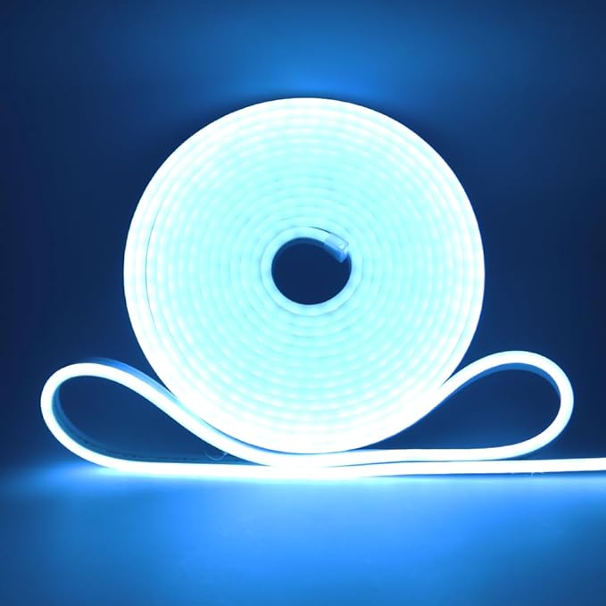 KISUFU 12V COB Led Strip Lights with 1.2W USB Controller Support Solar Panel, IP68 Waterproof Flexible 320 LEDs/m LED Tape Lights for Courtyard Garden Eaves Decoration Outdoor Party Decoration.