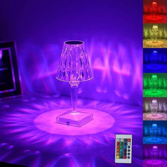 Crystal Lamp, Crystal Table Lamp Rose Crystal Lamp USB Diamond Table Lamp 16 Color Changing Touch Crystal Lamp (I)