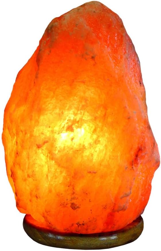 Himalayan Salt Lamp 7-8” (7-8 lbs) – Hand-Carved Pink Rock Crystal with UL Certified Dimmer Cord | Natural Home Décor & Excellent Gift