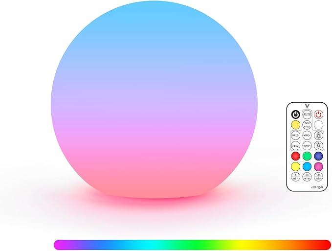LOFTEK 3-inch Smart Sphere Night Light, Multi-Color Rechargeable Ball Lights, RGB Mood Lighting, Waterproof Ambient Light for Home Bedroom Patio Pool Decorative Lighting, Halloween, Xmas Gift, 1 Pack