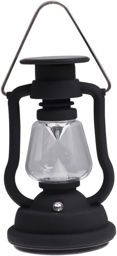 balacoo USB Rechargeable Solar Retro Horse Lantern Hand Crank Portable Camping Light Multi-Function Tent Lantern for Outdoor Use Black
