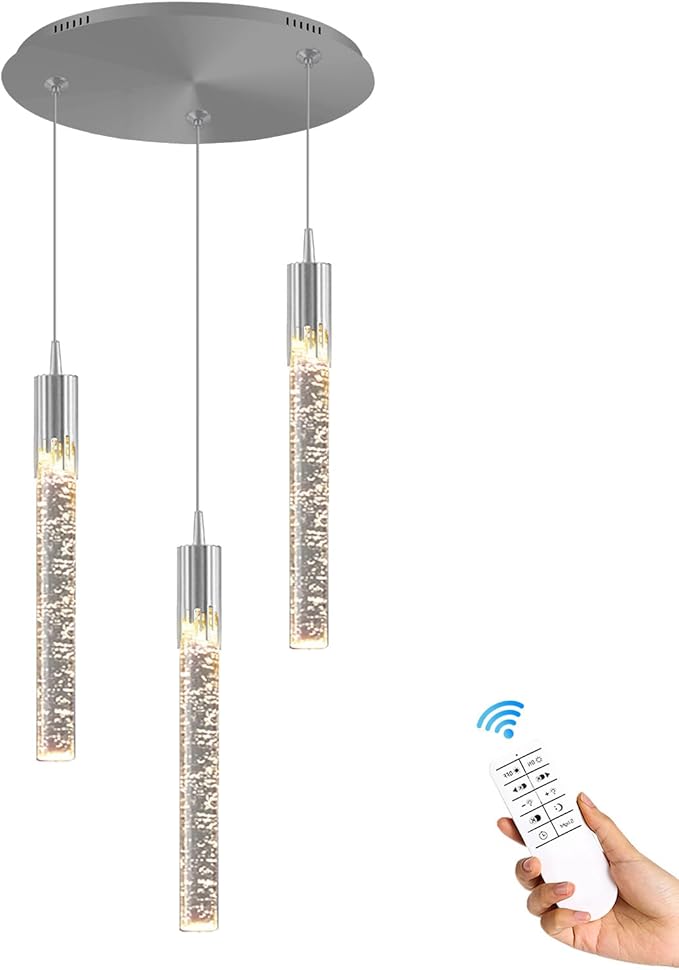 Flashing God 3 Light Pendants Light for Kitchen Island Dining Room Pendant Lighting Fixture Mini Crystal Chandelier Ceiling Hanging Lights for Bedroom Island Kitchen