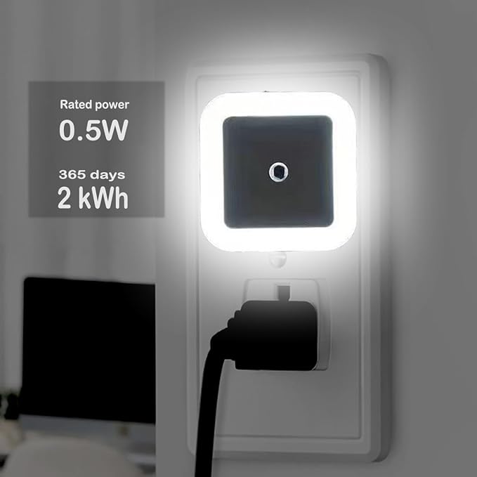 JININQ Night Light 0.5W Plug in Night Light Smart Sensor Dusk to Dawn Sensor LED Lamp，Bright Nightlight Auto-On/Off for Kitchen,Bathroom,Bedroom,Hallway,6 Pack (White Color)
