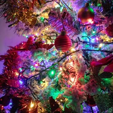 2 Pack 100 LED Outdoor Christmas Lights, 35FT Battery Operated Mini String Lights with 8 Modes & Timer Xmas Tree Lights Waterproof for Patio Garden Party Wedding Holiday Decor Multi-Color