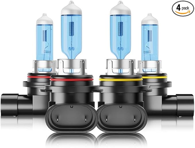 Halogen Headlight Bulbs Fit For Dodge Journey 2009-2019, High Low Beam Bulbs Combo, 100W 6000K White 300% Brightness, Plug and Play, 4-Pack