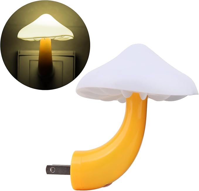 Mushroom Night Light, Mushroom Decor Bathroom LED Light, Decorative Night Lights Plug Into Wall, Sensor LED Bathroom Lamp Cute Night Light for Adults Kids, Toilet Light Kids Bathroom Decor
