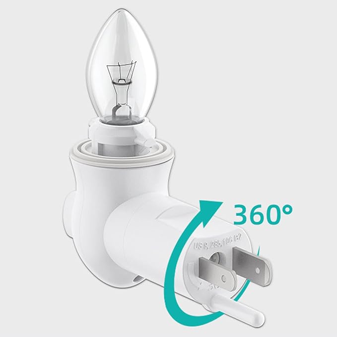 Plug in Night Light Module,Wall Light Plug with ON/Off Switch,E12 Base Socket for Himalayan Crystal Salt Night Light,Wall Light (with Thread Gasket)