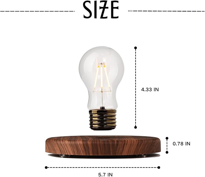 Magnetic Levitating Bulb Floating Light Lamp Night Light for Home Office Desk Ambiance Lighting Creative Gift for Birthdays, Christmas and Valentine's Day