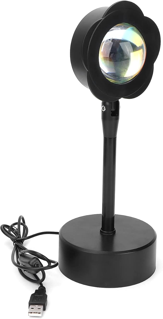 Sunset Projection Lamp, LED Atmosphere Light with 180 Degree Rotation, High Saturation Soft Beam Rainbow Halo Projector for Room Decor Photography Studio (Rainbow)