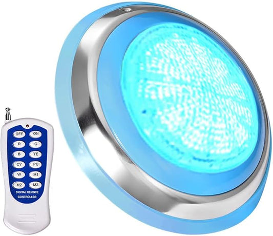 amopacorp for Inground Pool Fountain Pond Swimming LED Light Waterproof IP68 47W 12V AC Red Green Blue Color Changing Wall Surface Mounted with Remote Controller