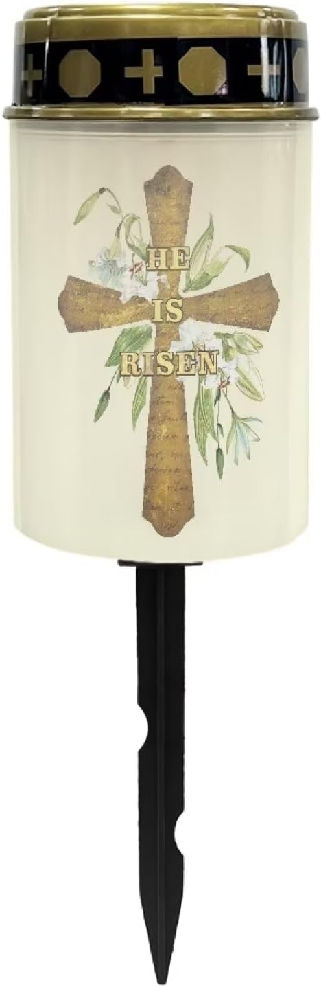 Cross Solar Grave Lights for Cemetery Flameless Solar Powered Light for Prayer Waterproof Outdoor Easter Decor Cemetery Solar Lights for Grave Lamp