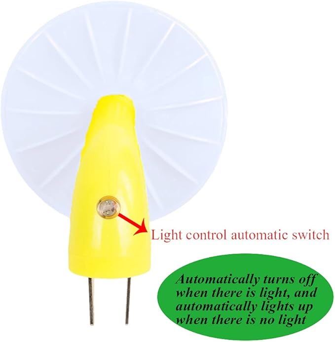 ESUPPORT 2 Pack Mushroom-Shaped Energy Saving Sensor LED Night Light with Plug Colorful(Average Life Expectancy 50000h) Colorful
