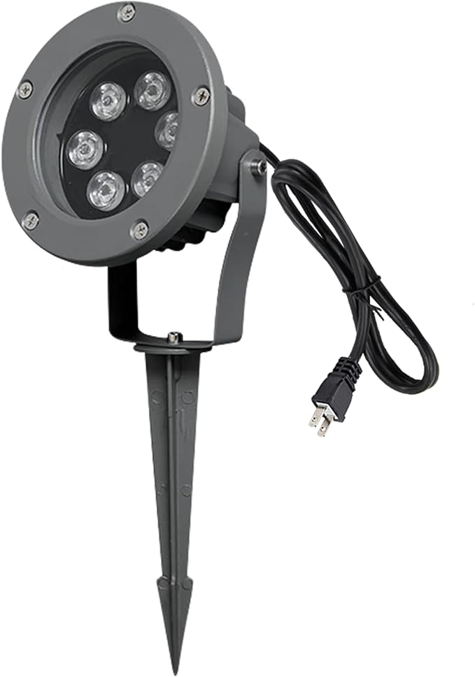 Auto Color Change Waterproof Outdoor Floor Lamp Corded Spot Lamp Adjusted Angle Direction for Patio Sidewalks Driveways Lawns Courtyards