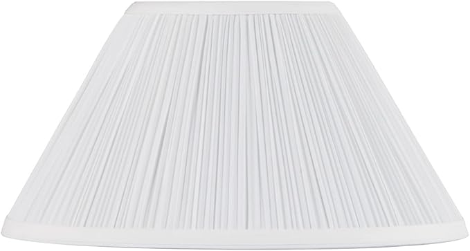 Aspen Creative 33133, Mushroom Pleated Traditional Spider Lamp Shade, White, 6" Top x 14" Bottom x 8" Slant