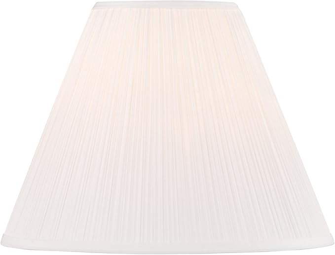 Aspen Creative 33136, Mushroom Pleated Traditional Spider Lamp Shade, White, 7" Top x 18" Bottom x 13" Slant