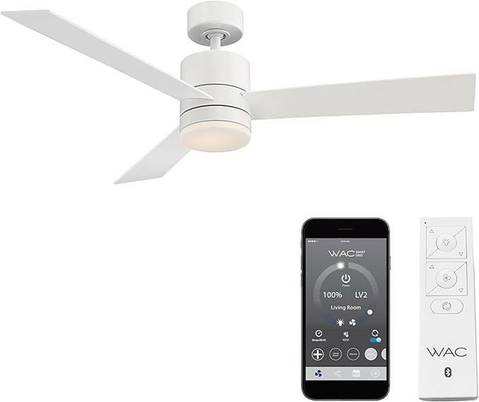 WAC F-081L-MW San Francisco 52" Outdoor Ceiling Fan with Lights and Remote Control, Matte White