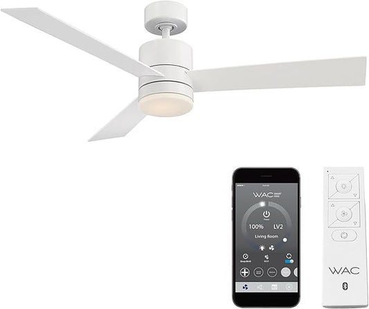 WAC F-081L-MW San Francisco 52" Outdoor Ceiling Fan with Lights and Remote Control, Matte White