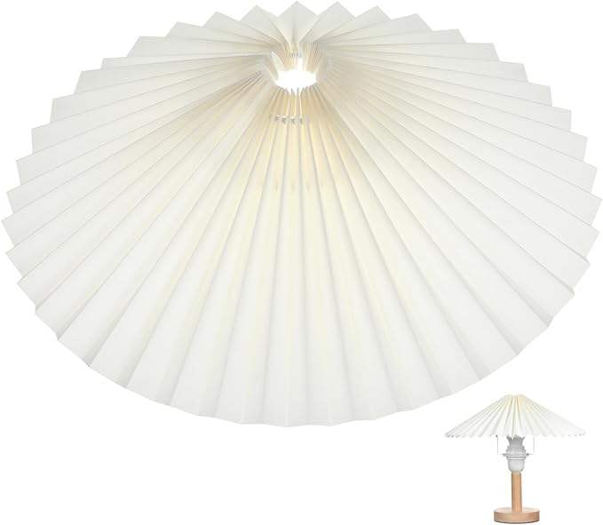 6.3 Inch Umbrella Pleated Linen Lampshade Fabric Cover for Small Bedroom Lamps Pendant and Table Lamp Accessories