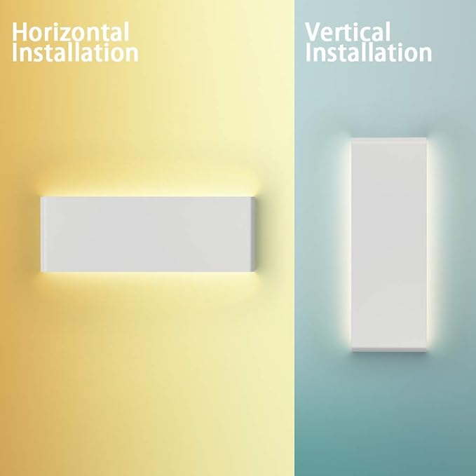 Aipsun 15.75in Matte White Modern Vanity Light Up and Down LED Vanity Light for Bathroom Wall Lighting Fixtures (Neutral White 4000K)