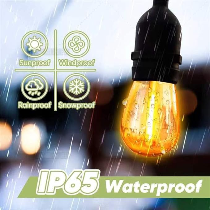 12-Pack Orange String Light Bulbs, Patio String Light Replacement Bulbs for Outdoor Indoor, 1W E26 Base S14 LED Colored Light Bulbs for Christmas Halloween,Holiday,Home Decor