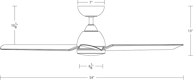 Mocha Indoor/Outdoor 3-Blade Smart Compatible Ceiling Fan 54in Matte Black with Remote Control and Wall Cradle. Works with iOS/Android, Alexa, Google Assistant, Samsung SmartThings, and Ecobee.