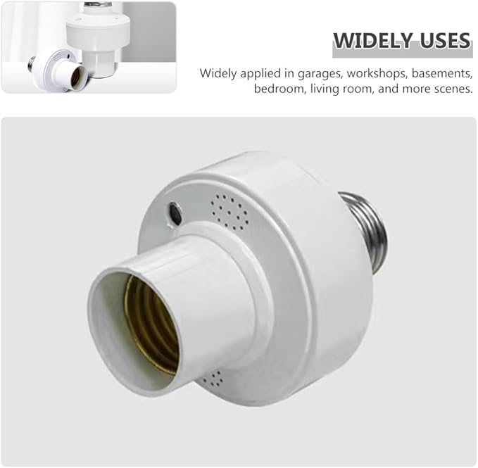 Voice Control Lamp Holder Socket for LED Incandescent Bulbs Offline Voice Activation No App Needed Compatible with Power Base Replacement for Home and Workshop Lighting