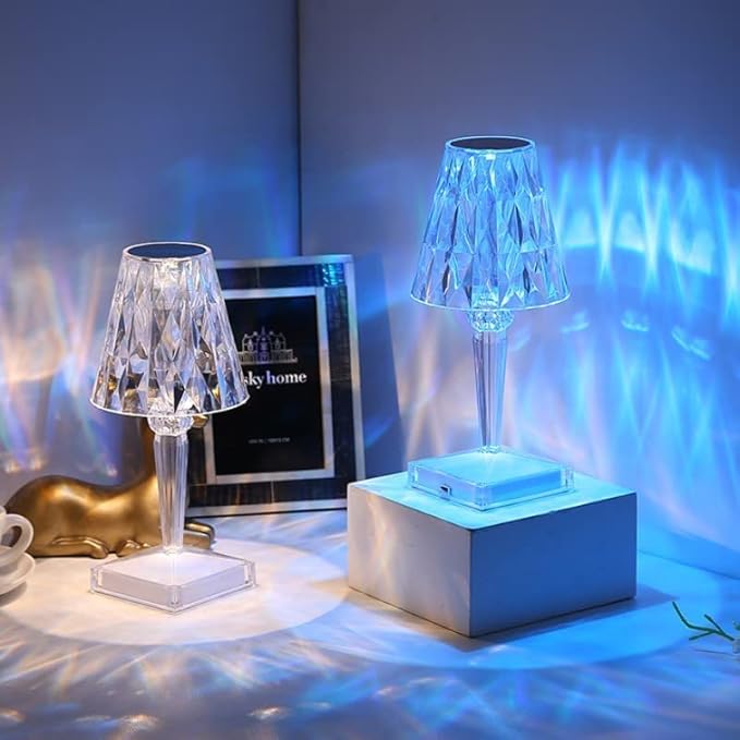 Crystal Lamp, Crystal Table Lamp Rose Crystal Lamp USB Diamond Table Lamp 16 Color Changing Touch Crystal Lamp (I)