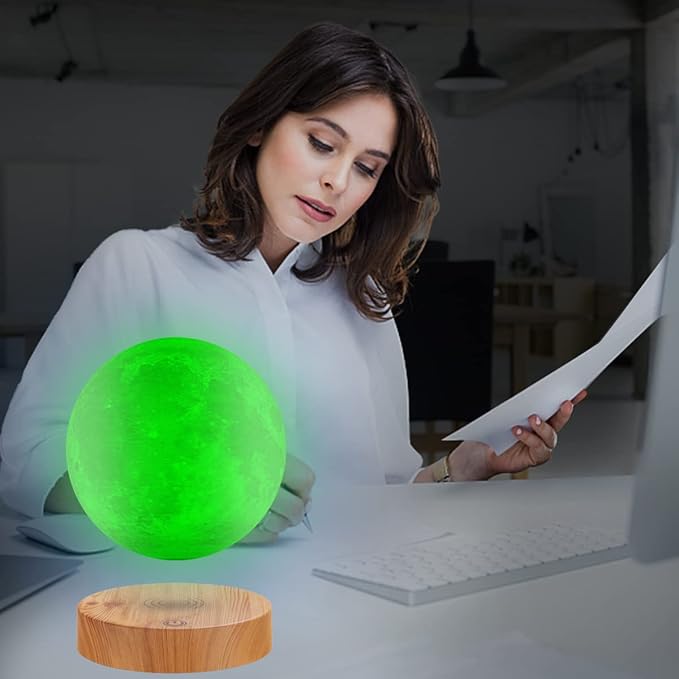 VGAzer Levitating Moon Lamp 5.9 Inch 16 Colors Moon Lamp 3D Moon LED Light with Remote Control for Unique Gifts,Room Decor,Night Light,Office Desk Toys